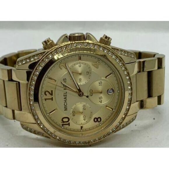 Michael Kors MK5166 Women's Watch Gold Stainless Steel Analog Quartz 39mm D938 - Picture 6 of 9